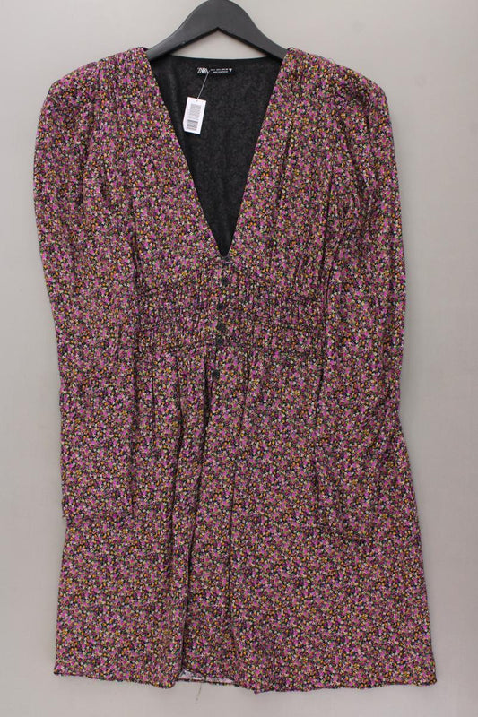 Zara Langarmkleid Gr. L mit Blumenmuster lila