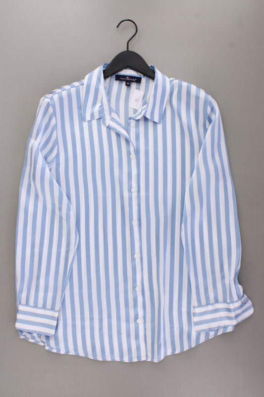 Via Cortesa Langarmbluse Gr. 44 gestreift neuwertig blau aus Polyester