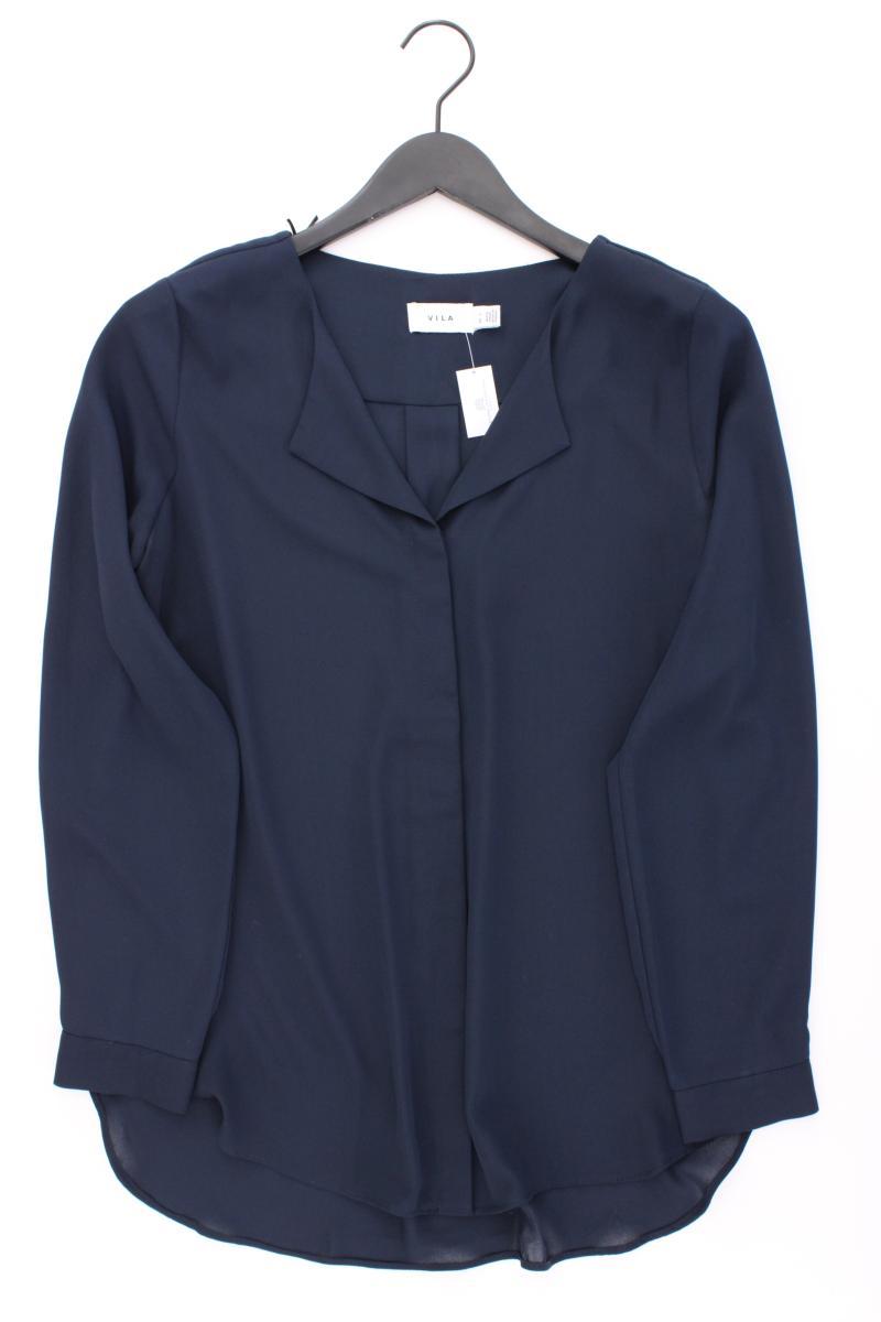 Vila Langarmbluse Gr. L neuwertig blau aus Polyester