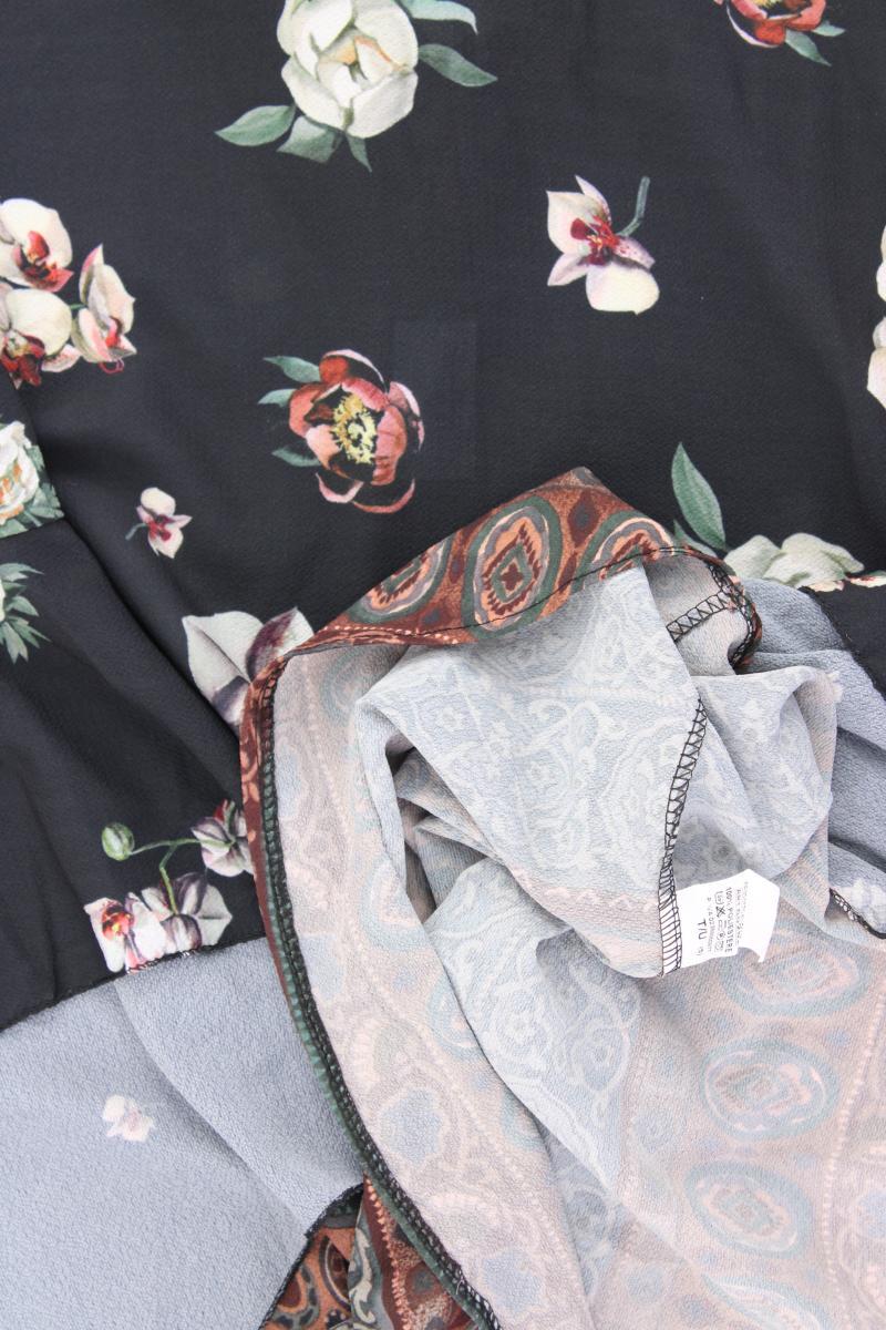 Midikleid Gr. OneSize mit Blumenmuster 3/4 Ärmel mehrfarbig aus Polyester