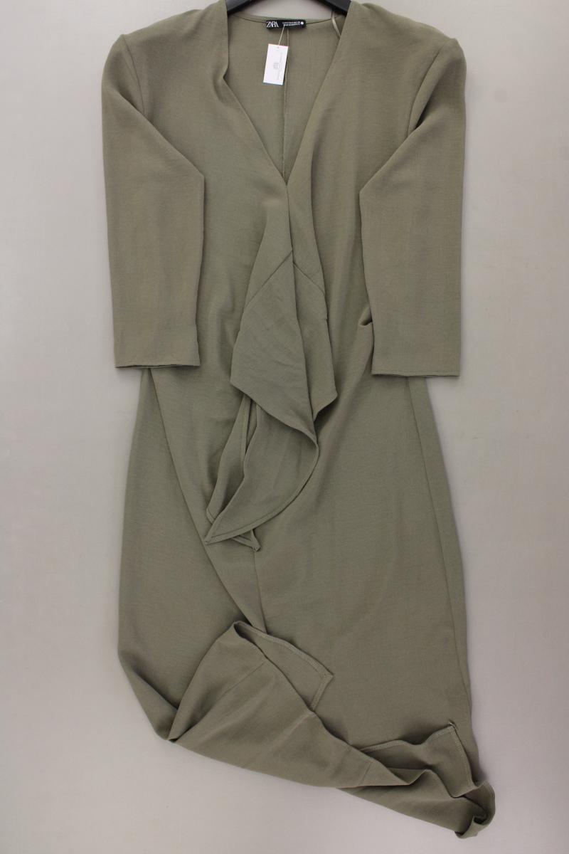 Zara Midikleid Gr. S neuwertig 3/4 Ärmel olivgrün aus Polyester