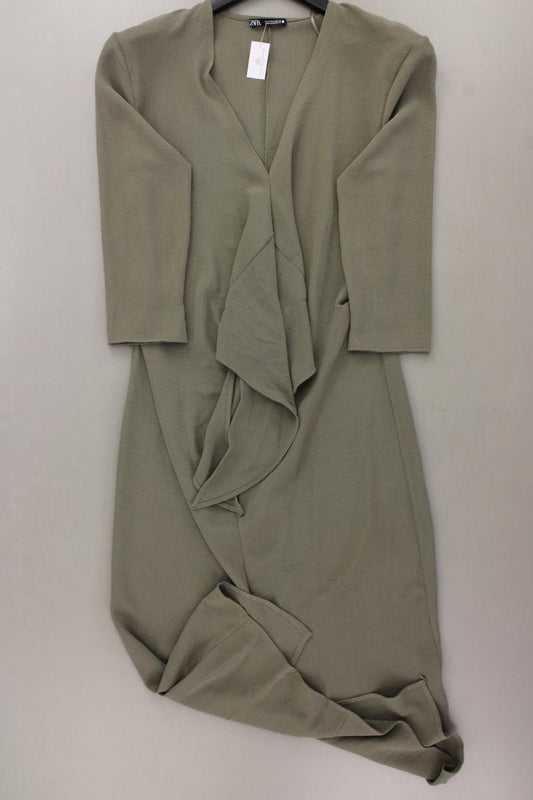 Zara Midikleid Gr. S neuwertig 3/4 Ärmel olivgrün aus Polyester