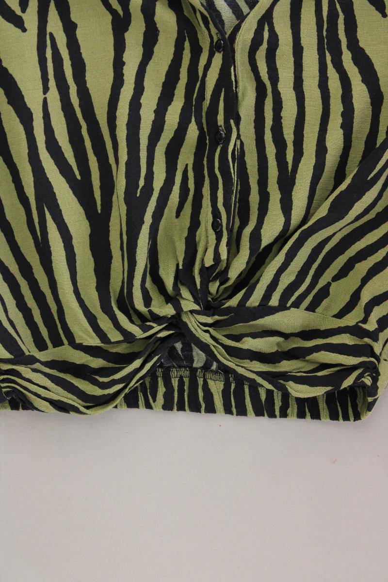 Zara Crop Bluse Gr. XS Langarm olivgrün
