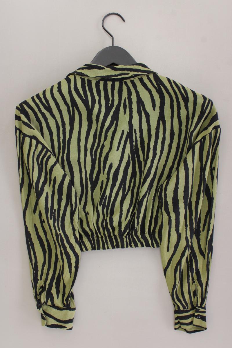 Zara Crop Bluse Gr. XS Langarm olivgrün