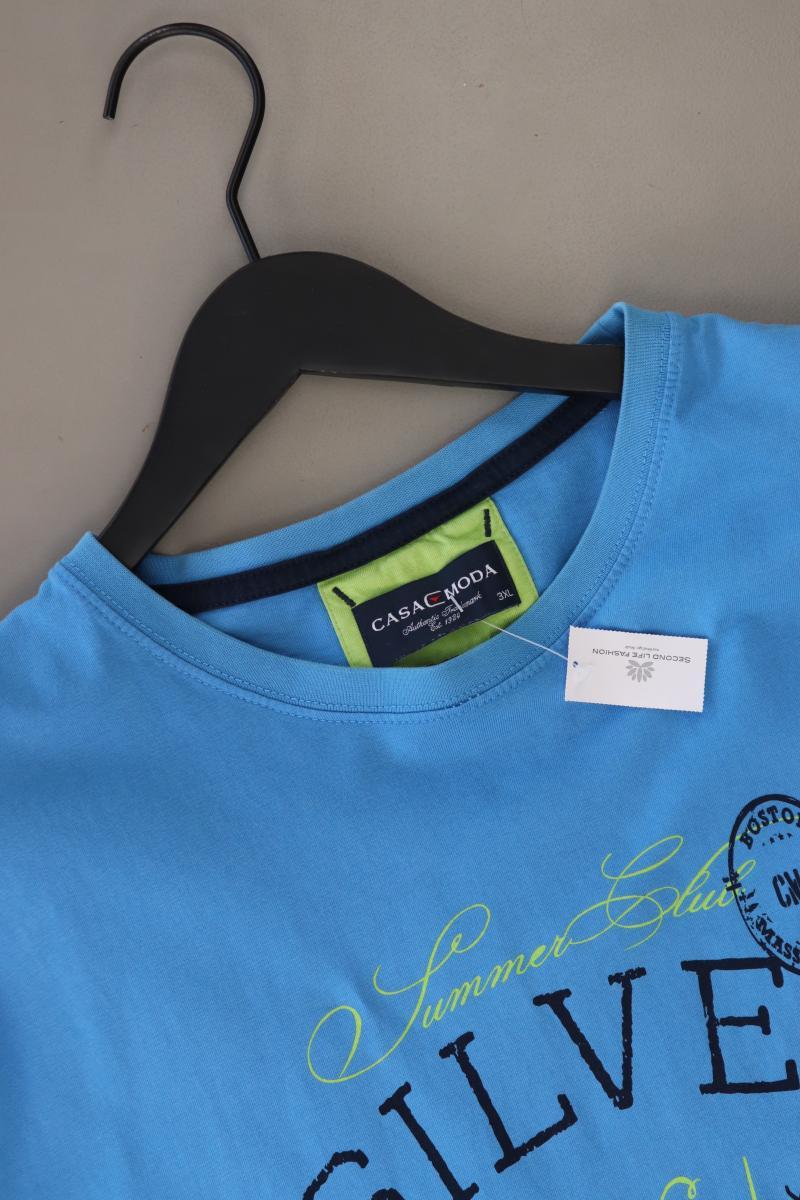 Casa Moda Printshirt für Herren Gr. XXXL Kurzarm blau aus Baumwolle
