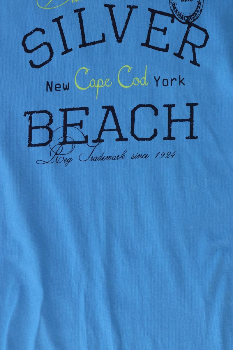 Casa Moda Printshirt für Herren Gr. XXXL Kurzarm blau aus Baumwolle