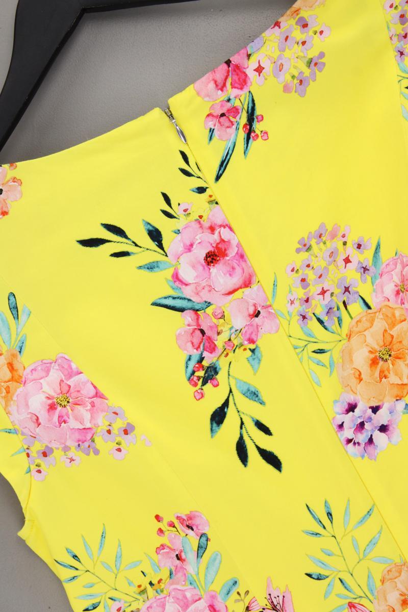 s.Oliver Etuikleid Gr. 40 mit Blumenmuster neuwertig Kurzarm gelb aus Baumwolle