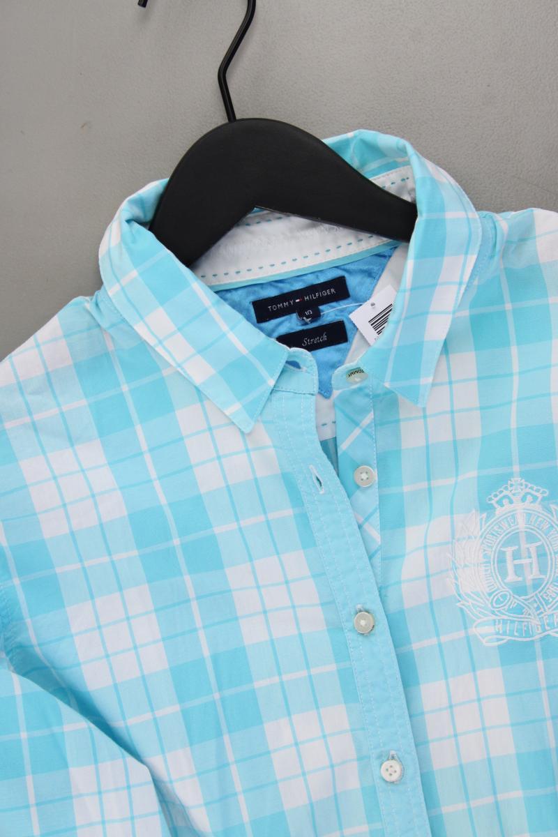 Tommy Hilfiger Karobluse Gr. UK 10 (M) kariert Langarm türkis