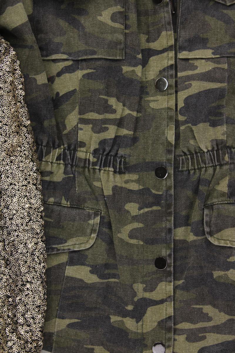 Camo-Jacke Gr. 40 camouflage mit Pailletten olivgrün aus Baumwolle