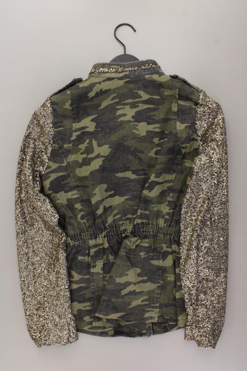 Camo-Jacke Gr. 40 camouflage mit Pailletten olivgrün aus Baumwolle