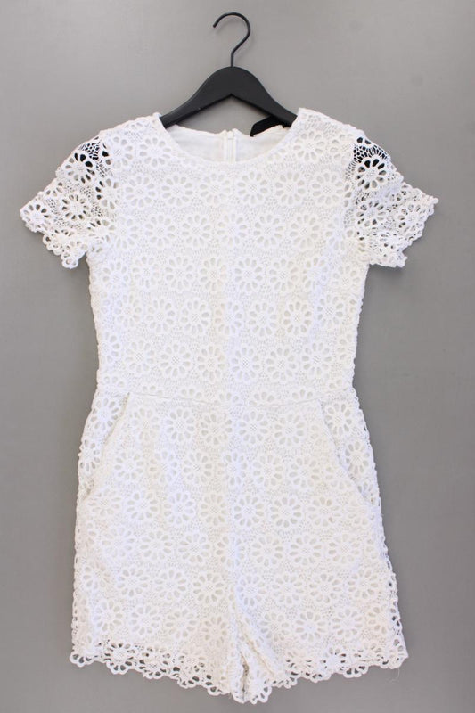Hallhuber Kurzer Jumpsuit Gr. 36 weiß aus Baumwolle