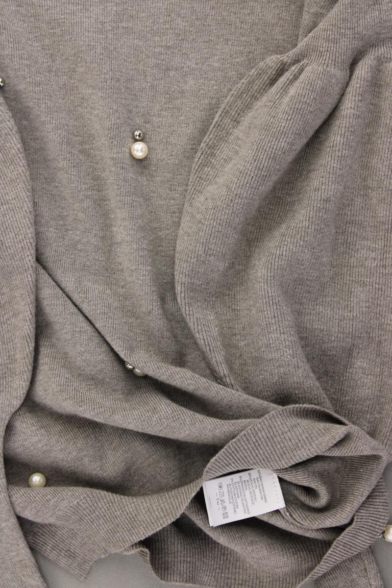 Pullover mit Perlen Gr. S neuwertig grau aus Rayon