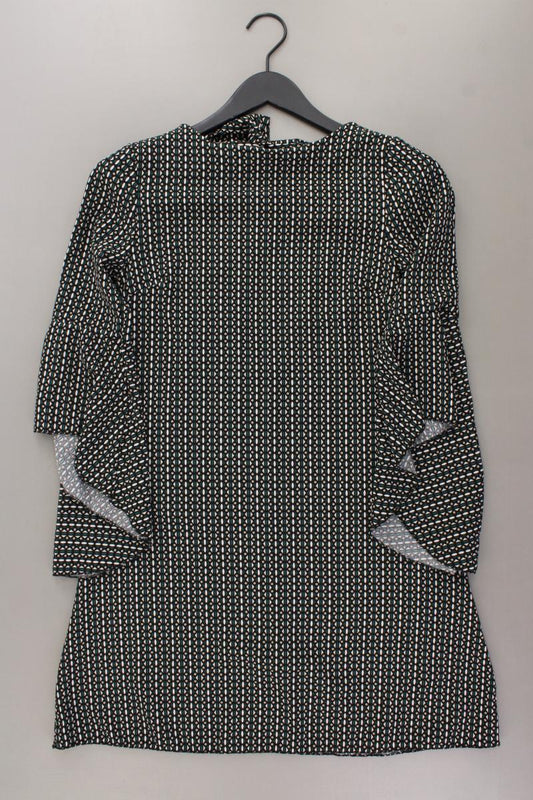 Midikleid Gr. S geometrisches Muster 3/4 Ärmel olivgrün aus Polyester