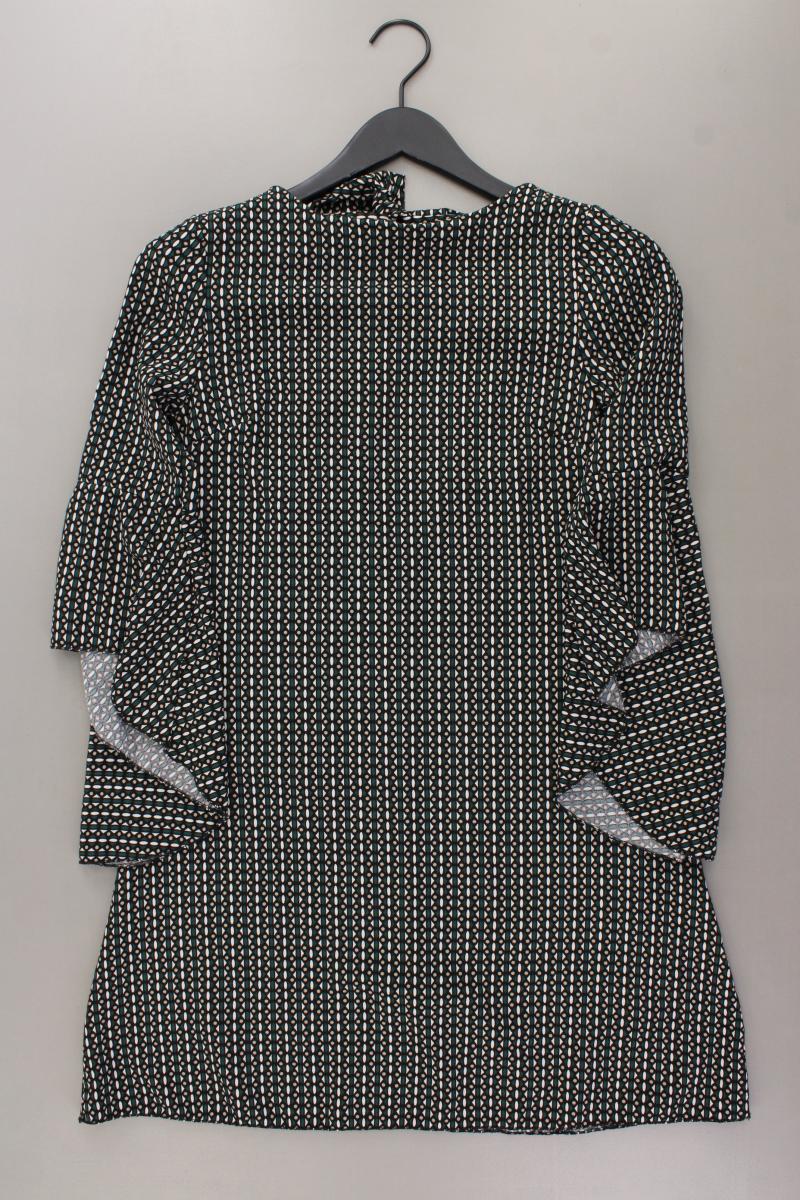 Midikleid Gr. S geometrisches Muster 3/4 Ärmel olivgrün aus Polyester