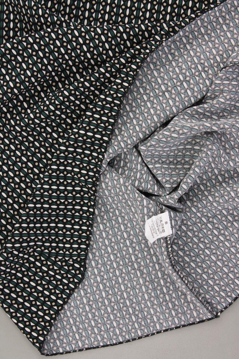 Midikleid Gr. S geometrisches Muster 3/4 Ärmel olivgrün aus Polyester