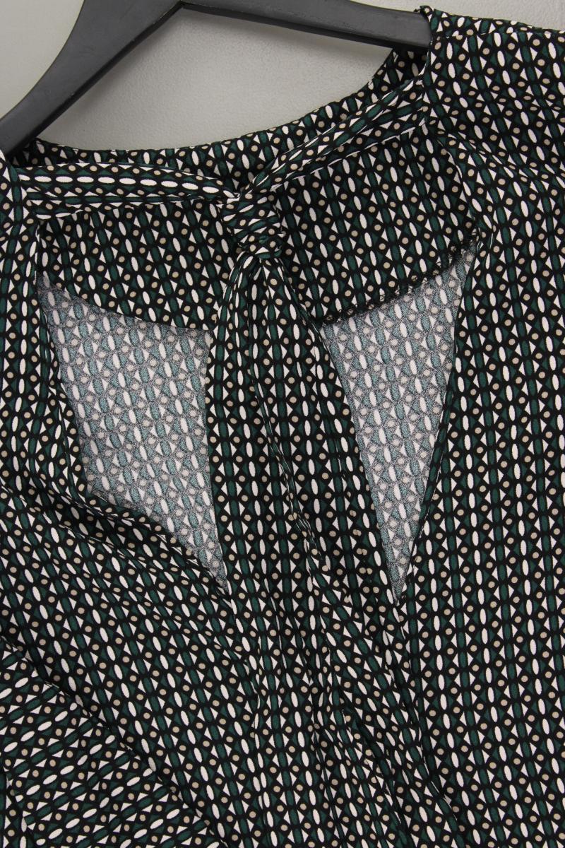 Midikleid Gr. S geometrisches Muster 3/4 Ärmel olivgrün aus Polyester