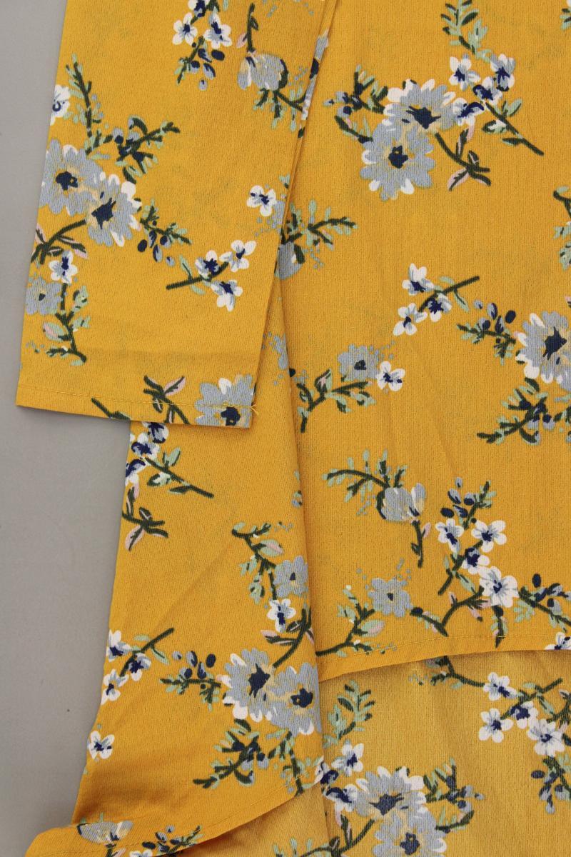 Shein Vokuhila Kleid Gr. M mit Blumenmuster Langarm gelb aus Polyester