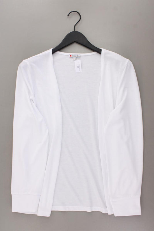 Street One Strickjacke Gr. 42 neuwertig Langarm weiß aus Polyester