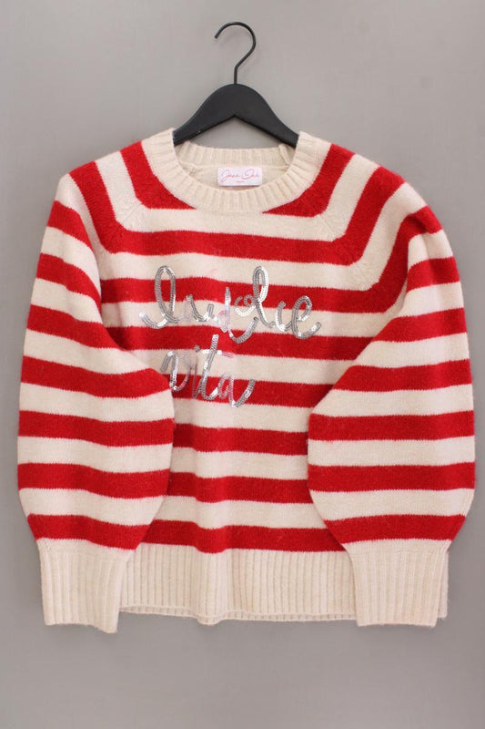 Jana Ina Fashion Feinstrickpullover Gr. 42 gestreift rot aus Polyester