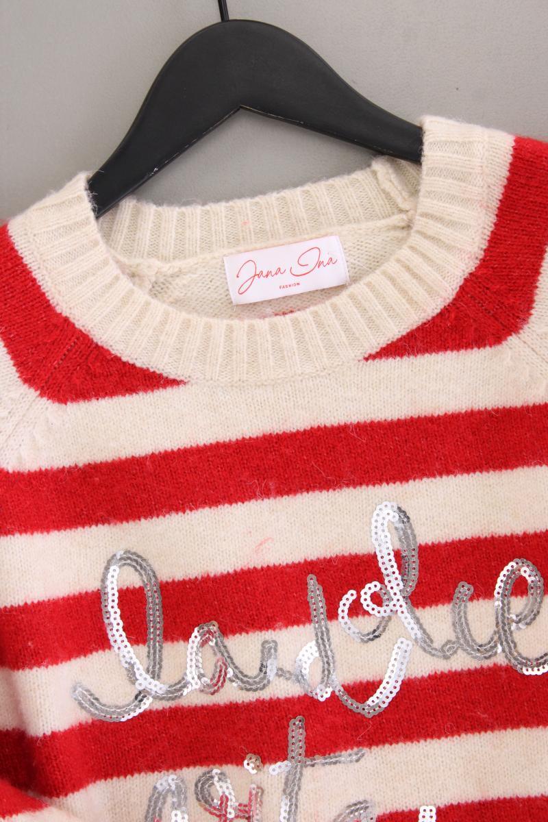 Jana Ina Fashion Feinstrickpullover Gr. 42 gestreift rot aus Polyester