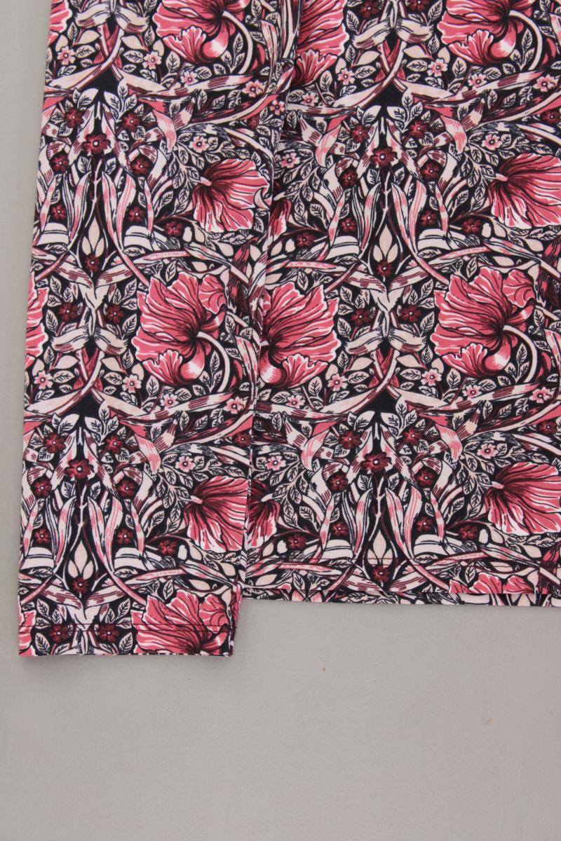 comma, Shirt mit V-Ausschnitt Gr. 44 mit Blumenmuster Langarm rot aus Polyester
