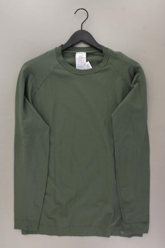 hummel Sportshirt für Herren Gr. L neuwertig Langarm olivgrün aus Polyamid