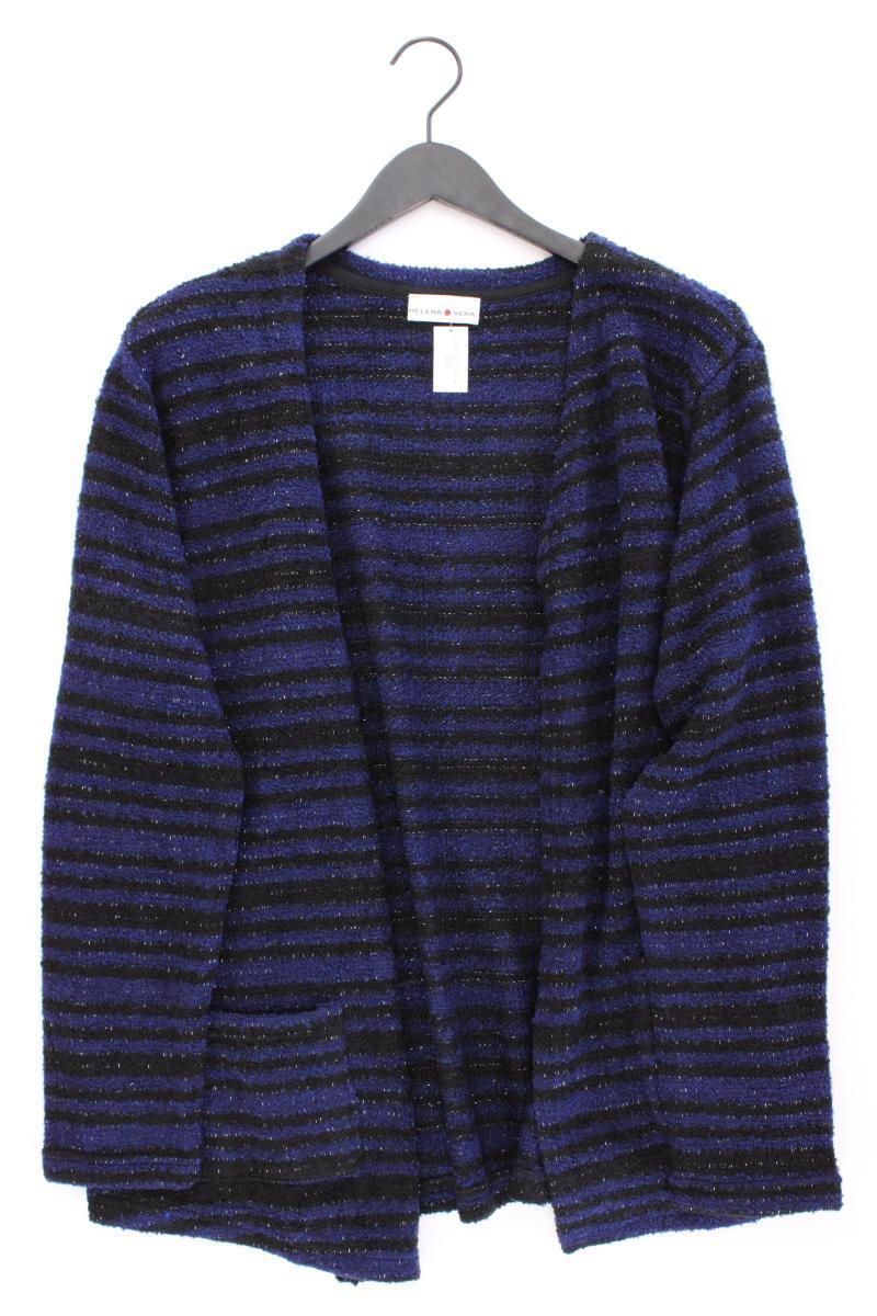 Helena Vera Strickjacke Gr. 50 gestreift neuwertig Langarm mit Glitzer blau