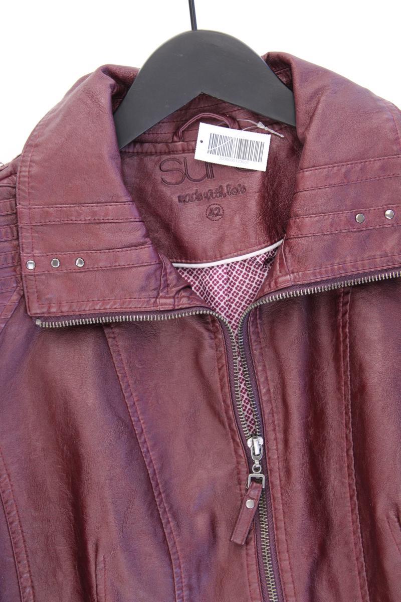 Sure Kunstlederjacke Gr. 42 neuwertig lila aus Viskose