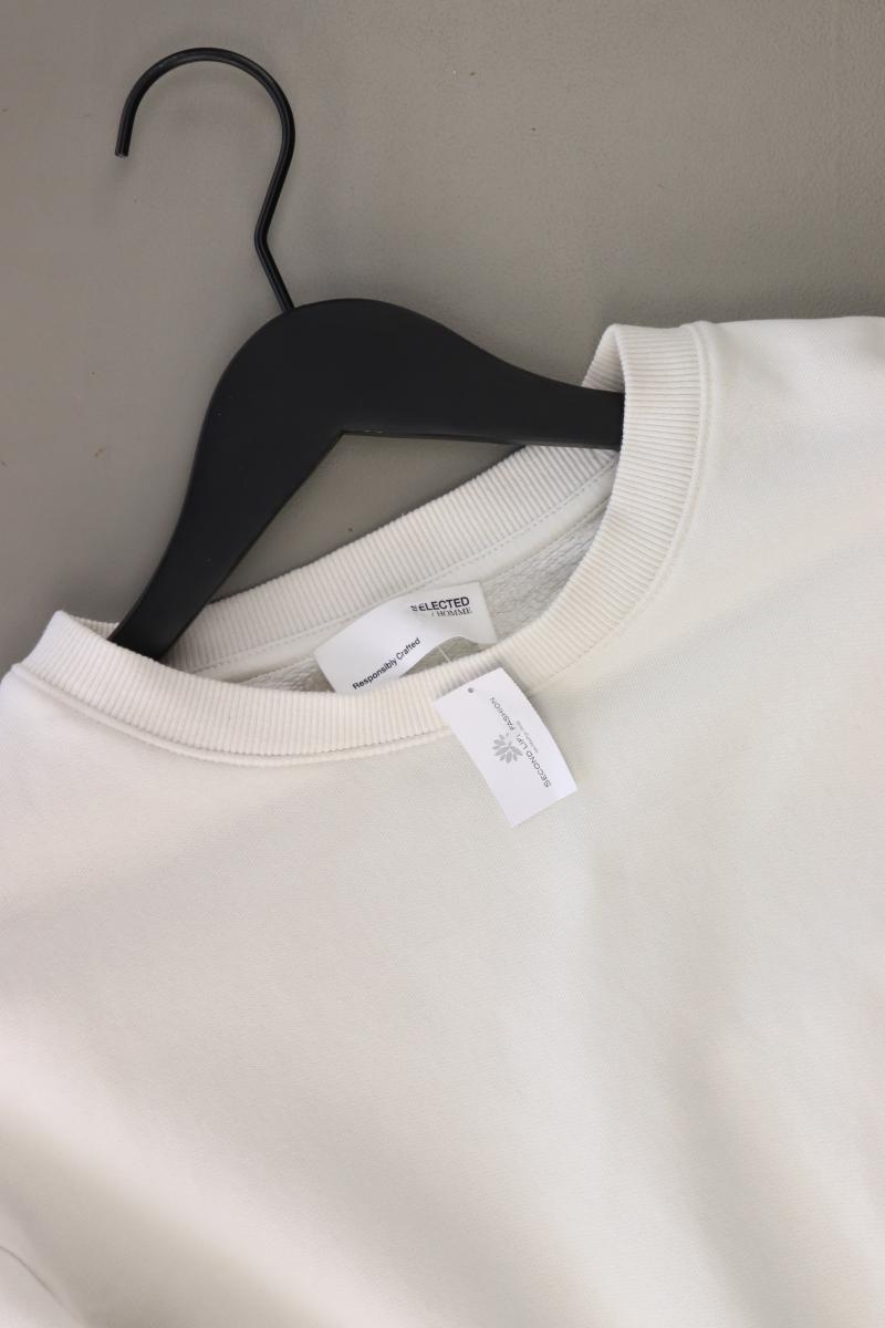 Selected Homme Langarmpullover für Herren Gr. L weiß aus Baumwolle