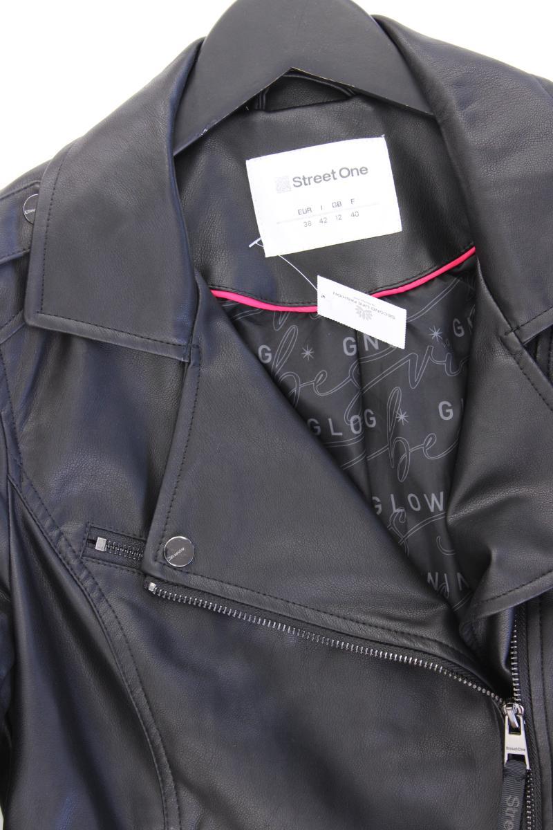 Street One Bikerjacke Gr. 38 neuwertig schwarz aus Polyurethan