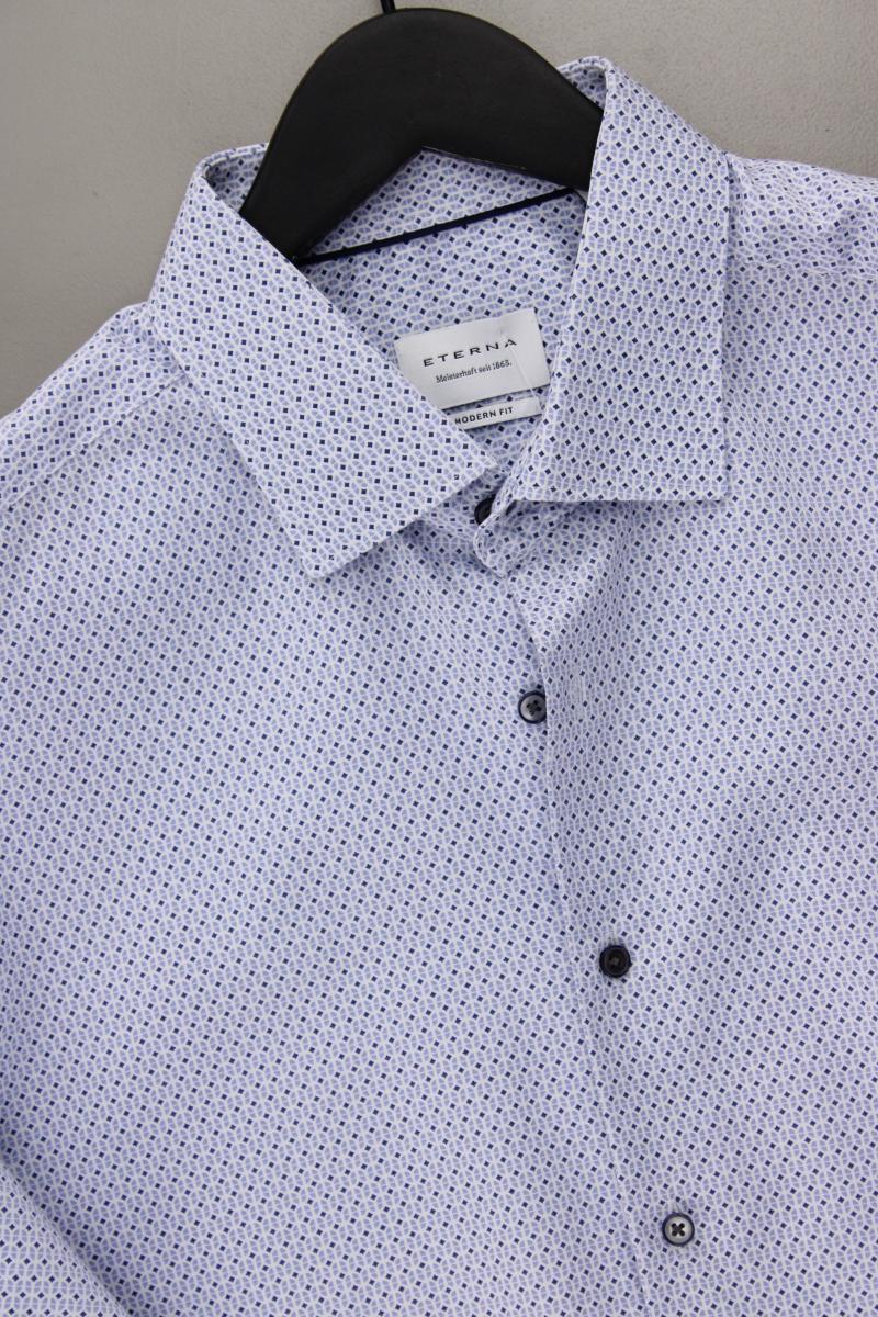 Eterna Kurzarmhemd für Herren Gr. Hemdgröße 43 neuwertig blau aus Baumwolle