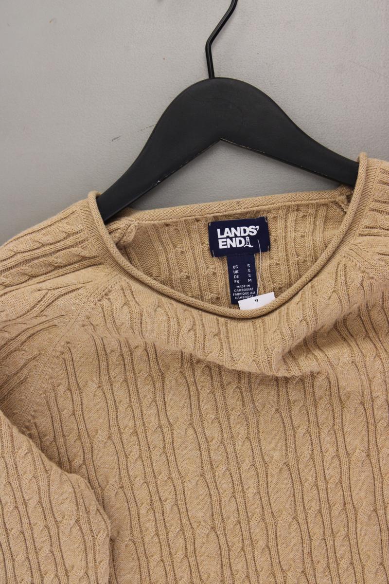 Lands' End Zopfpullover Gr. S braun aus Baumwolle