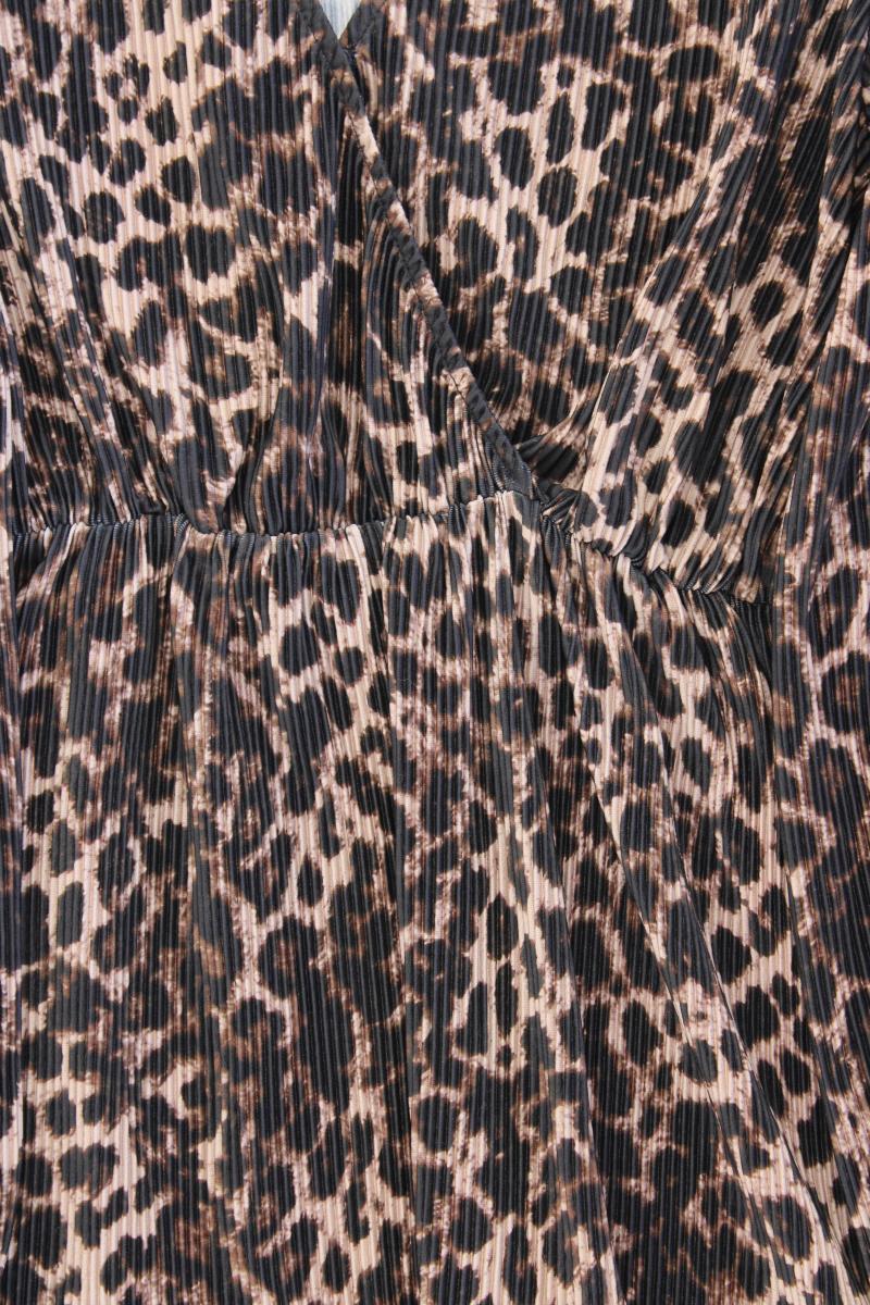 Amisu Langarmkleid Gr. 38 mit Tierdruck neuwertig braun aus Polyester