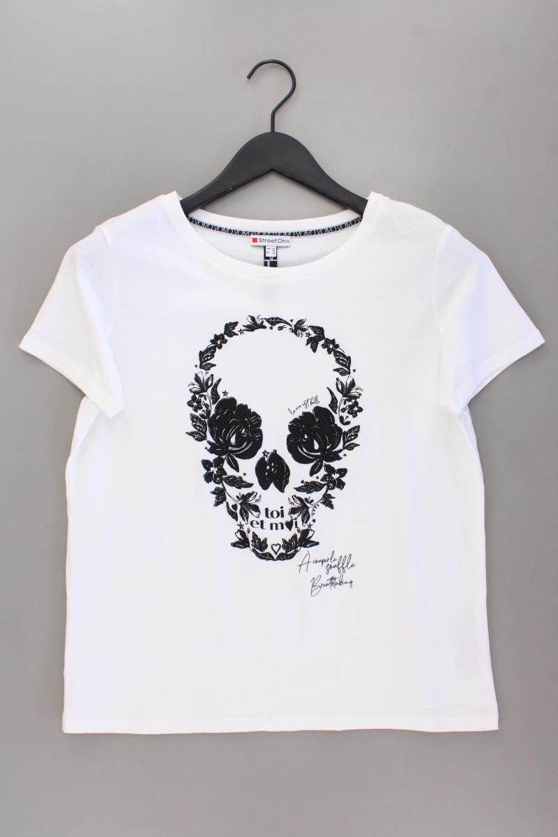 Street One Printshirt Gr. 36 neuwertig Kurzarm weiß aus Baumwolle