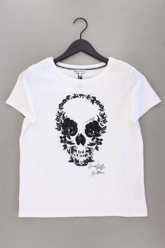 Street One Printshirt Gr. 36 neuwertig Kurzarm weiß aus Baumwolle