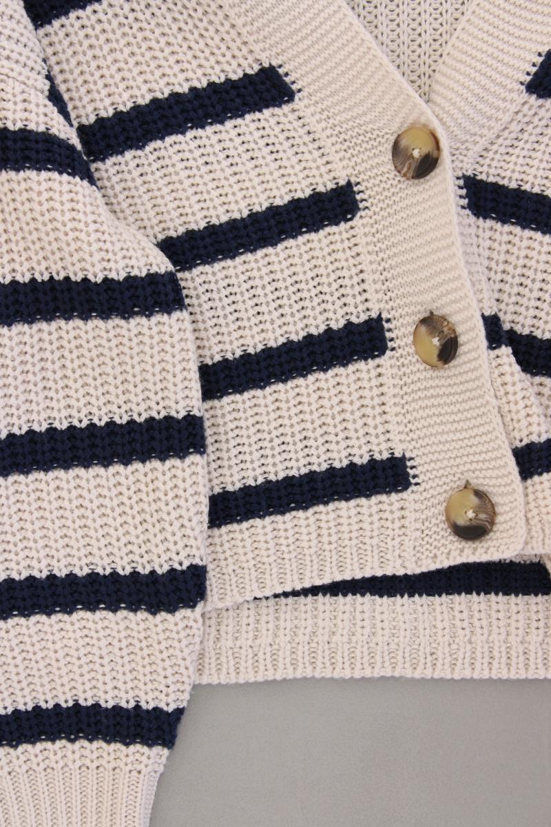 Only Strickjacke Gr. S gestreift neuwertig Langarm creme aus Polyacryl