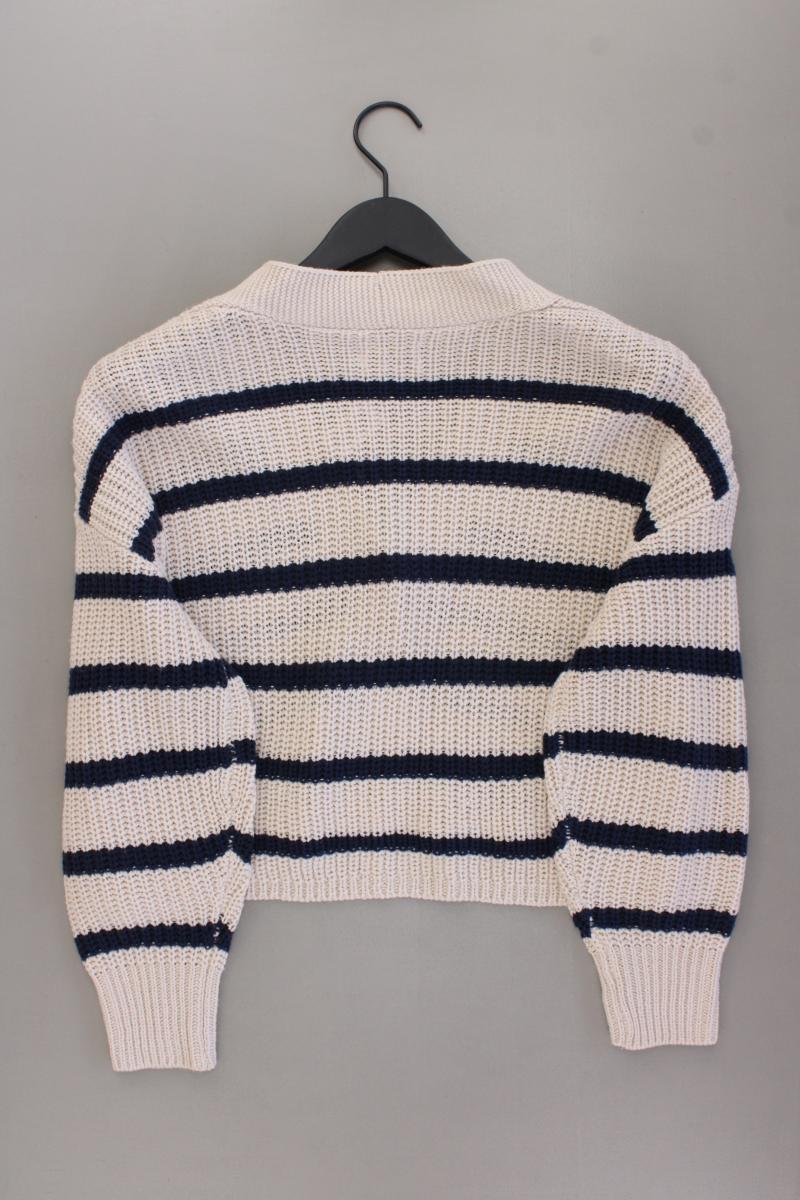 Only Strickjacke Gr. S gestreift neuwertig Langarm creme aus Polyacryl