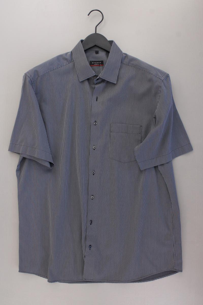 Eterna Kurzarmhemd für Herren Gr. Hemdgröße 43 gestreift schwarz aus Baumwolle