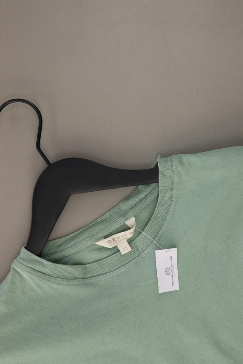 Review Cropped Shirt Gr. XS Kurzarm grün aus Baumwolle