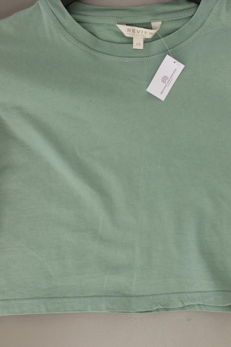 Review Cropped Shirt Gr. XS Kurzarm grün aus Baumwolle