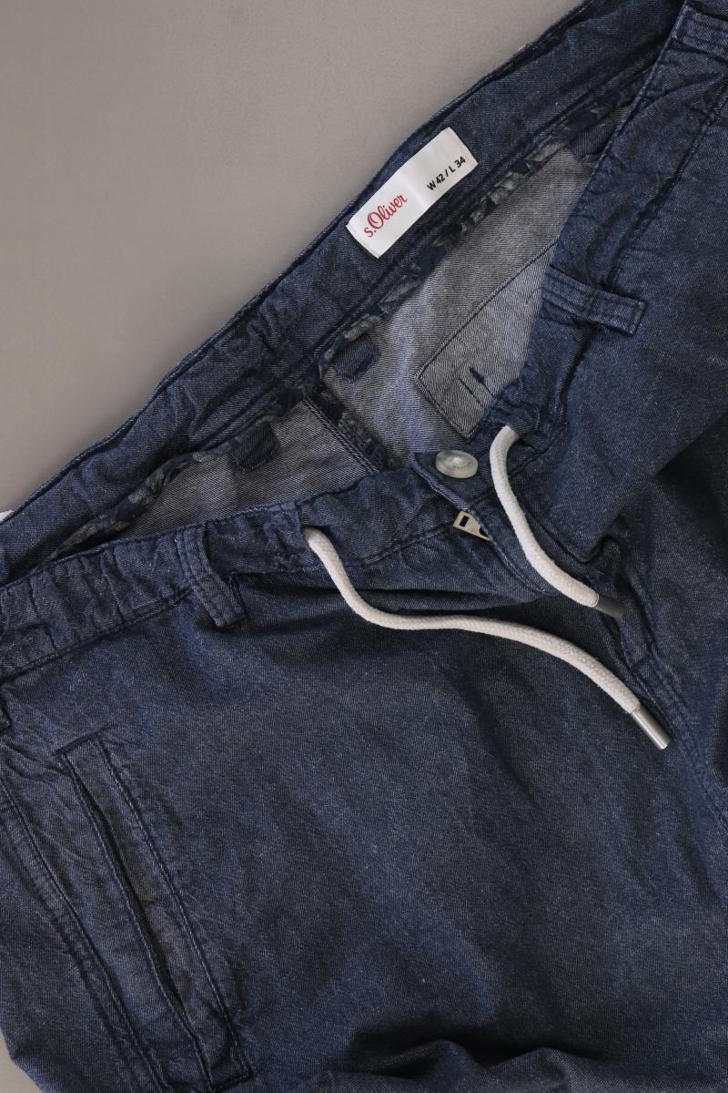 s.Oliver Hose für Herren Gr. W42/L34 blau aus Baumwolle
