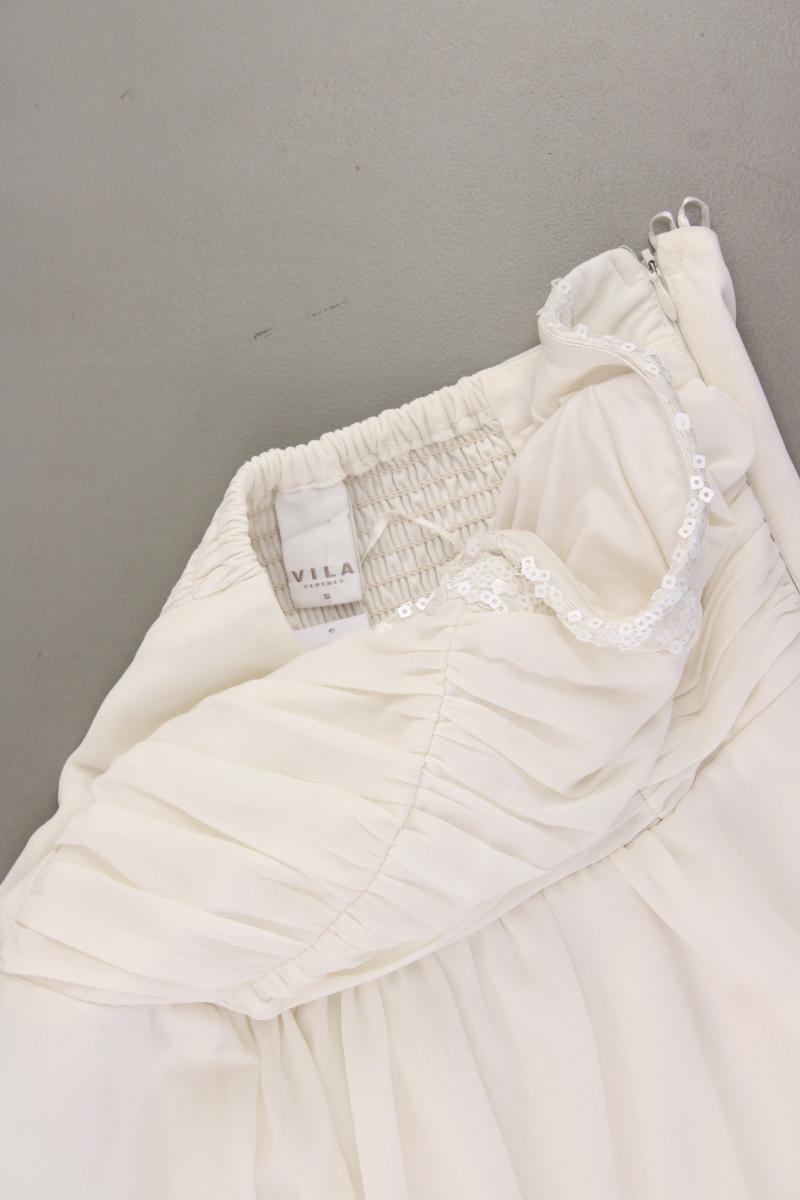 Vila Bandeaukleid Gr. S Ärmellos creme aus Polyester