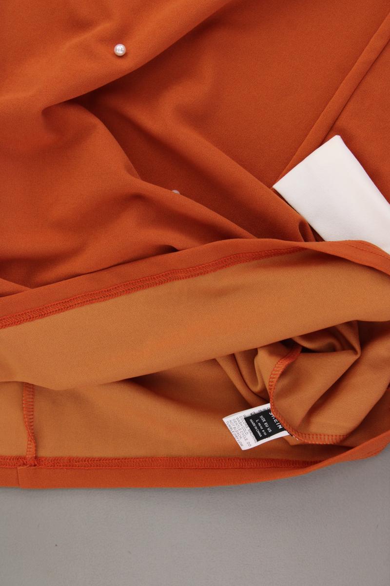 Shein Blusenkleid Gr. L neuwertig Langarm orange aus Polyester