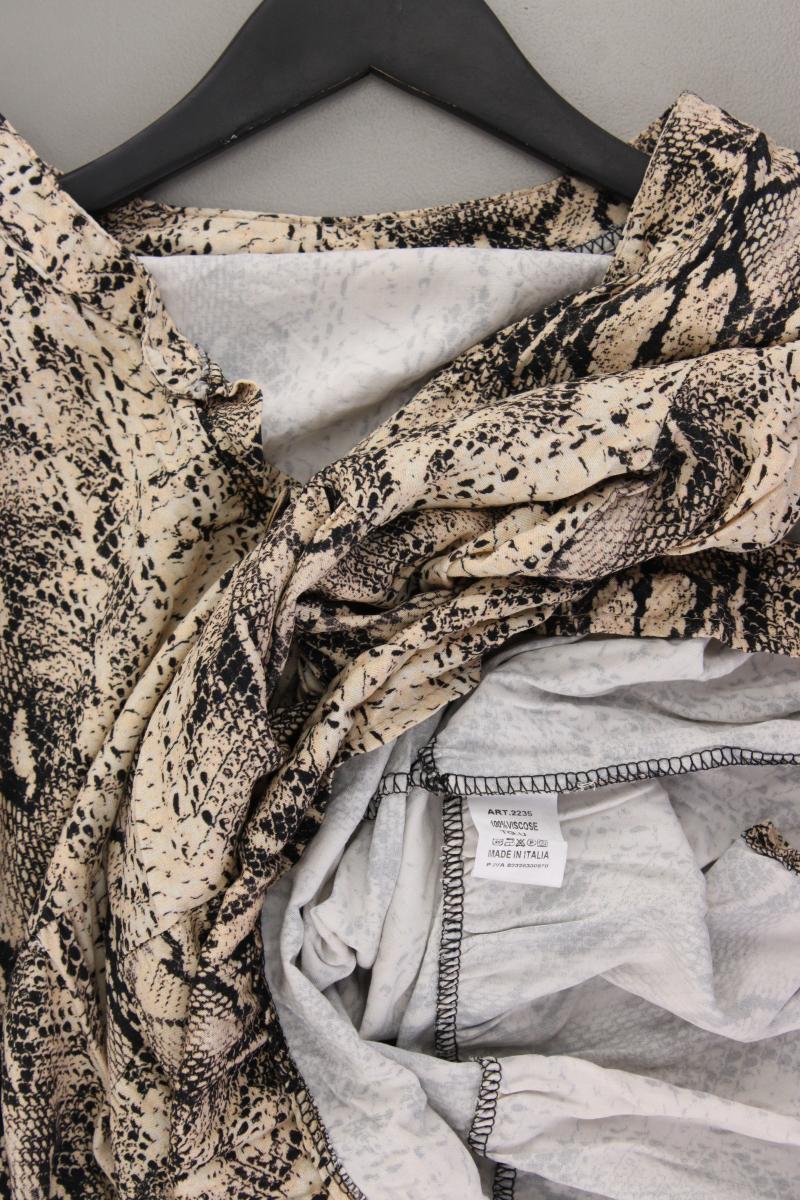 Longbluse Gr. OneSize mit Tierdruck 3/4 Ärmel creme aus Viskose
