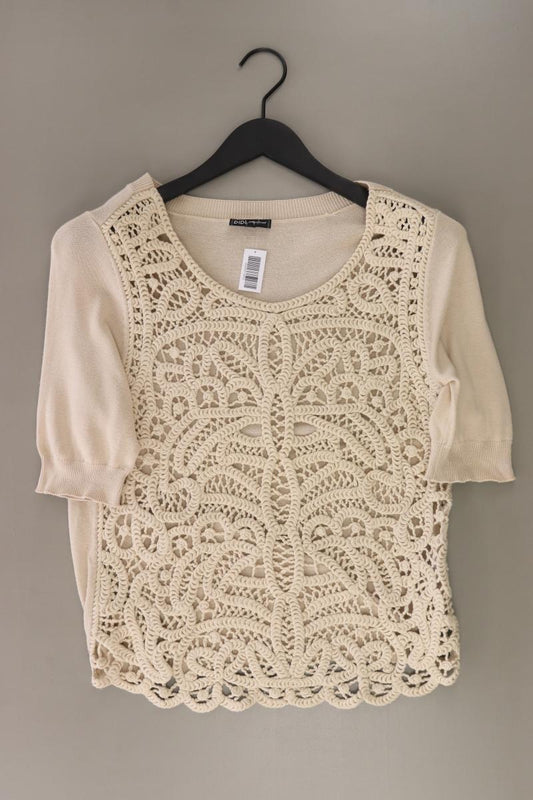 DIDI Strickshirt Gr. M Kurzarm creme aus Baumwolle