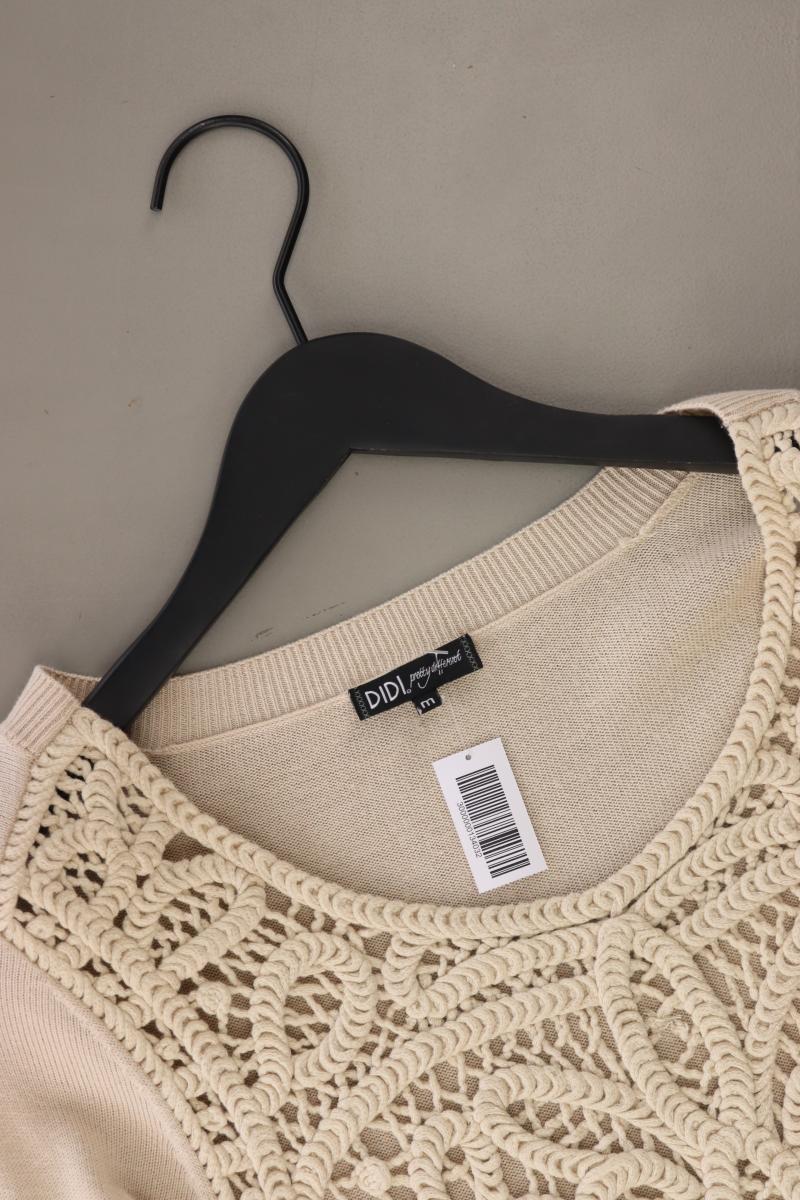 DIDI Strickshirt Gr. M Kurzarm creme aus Baumwolle