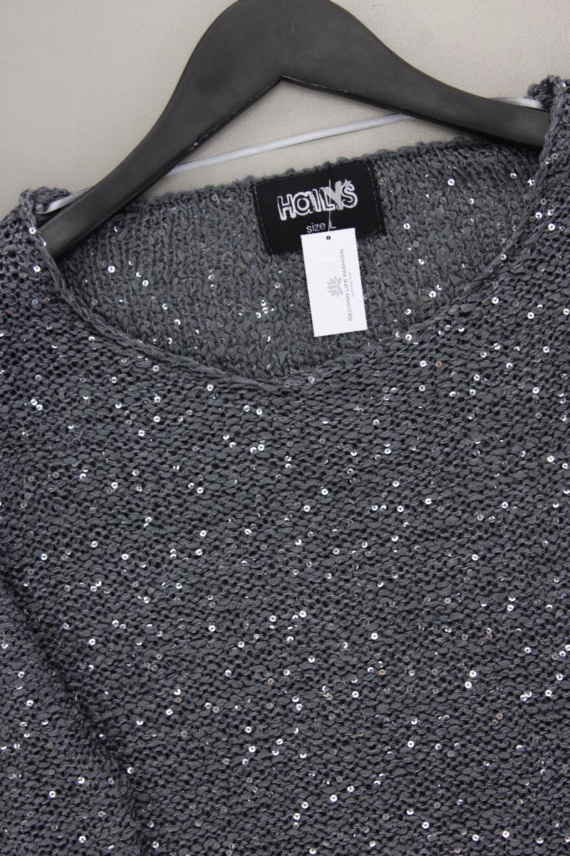 Haily's Pullover mit Pailletten Gr. L grau aus Polyester