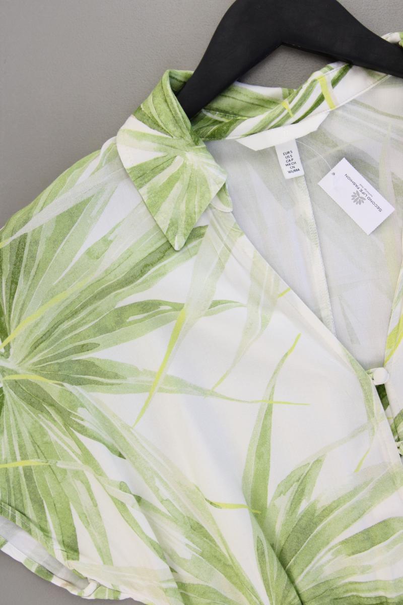 H&M Sommerkleid Gr. S neuwertig mit Gürtel Kurzarm grün aus Viskose
