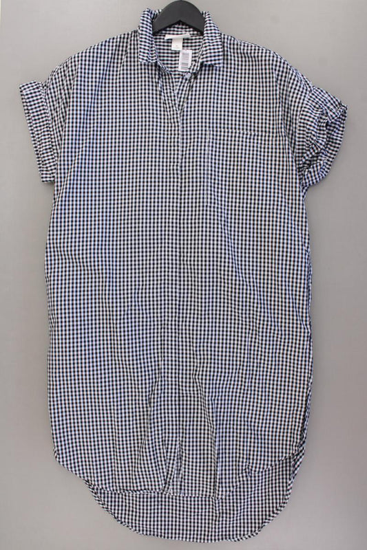 Monki Kurzarmkleid Gr. XS kariert schwarz aus Baumwolle