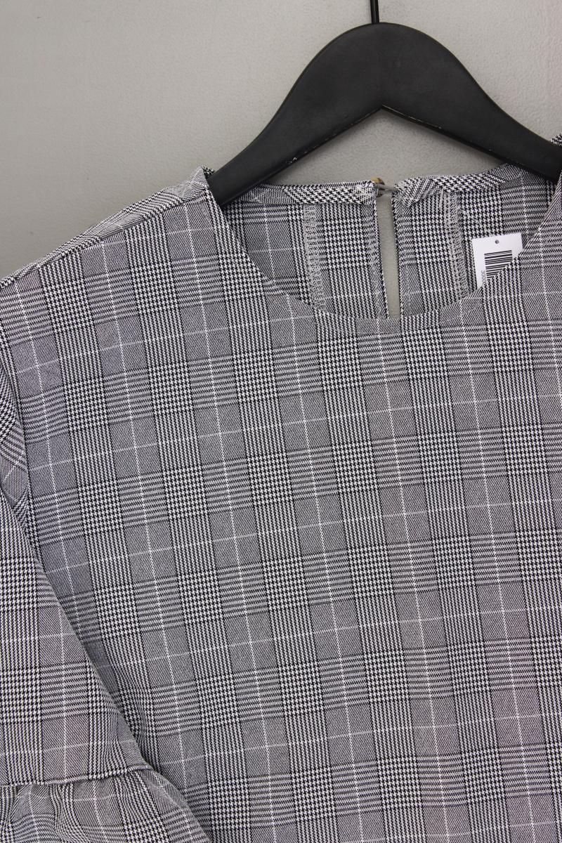 Oversize-Bluse Gr. M hahnentritt 3/4 Ärmel grau aus Baumwolle